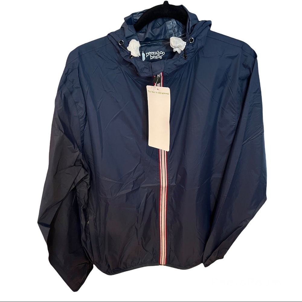 NWT Peekaboo Beans Blue Raincoat Jacket Youth Size Large